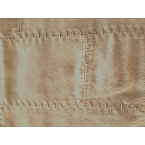 Pair POTTERY BARN Pillow Shams Standard Size Ultra Suede Patchwork Tan Western - Picture 6 of 16